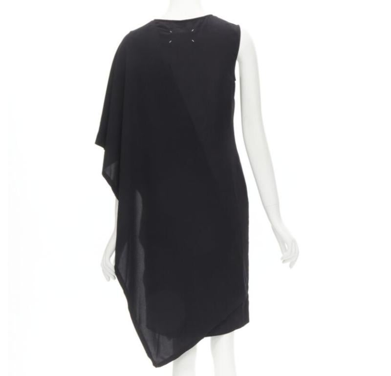 De las mujeres MAISON MARGIELA 2013 vestido capa asimétrica de poliéster negro con cuello en V IT40 S en venta