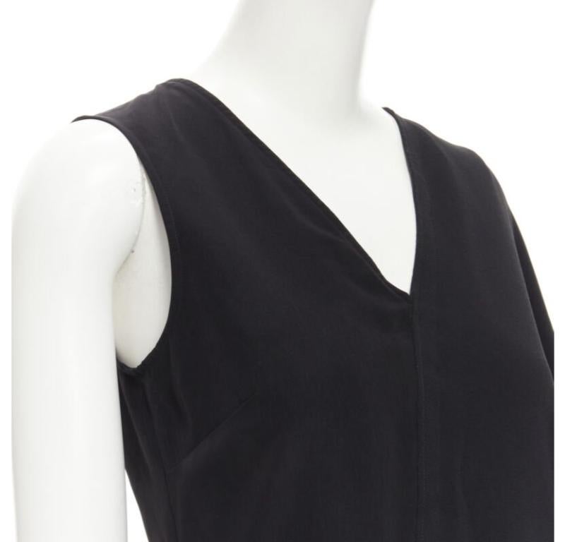 MAISON MARGIELA 2013 vestido capa asimétrica de poliéster negro con cuello en V IT40 S en venta 2