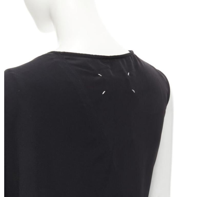 MAISON MARGIELA 2013 vestido capa asimétrica de poliéster negro con cuello en V IT40 S en venta 3