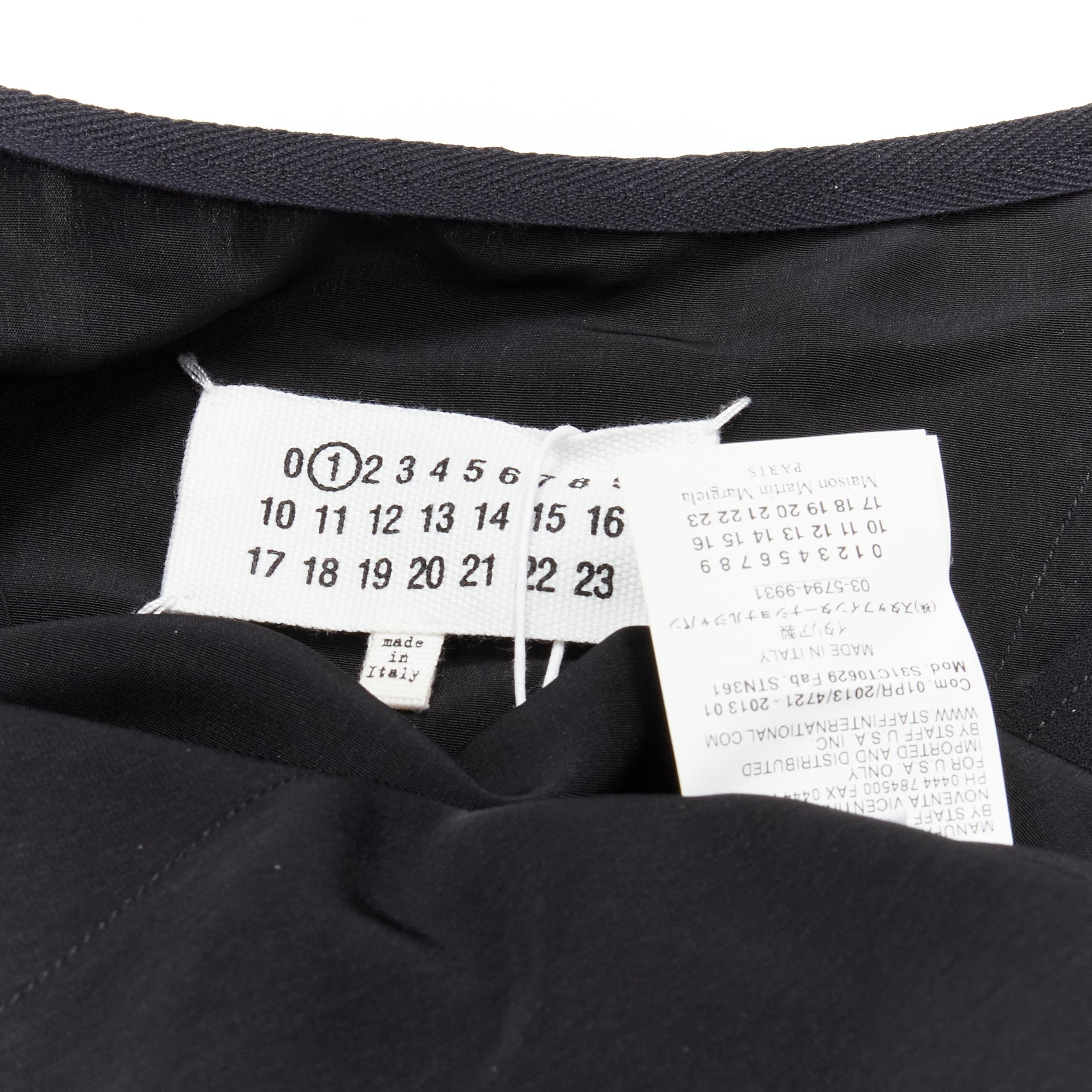 MAISON MARGIELA 2013 black polyester V-neck asymmetric bonded cape dress IT40 S For Sale 4