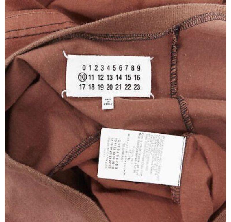 MAISON MARGIELA 2013 brown cotton deconstructed patchwork bank t-shirt top For Sale 6