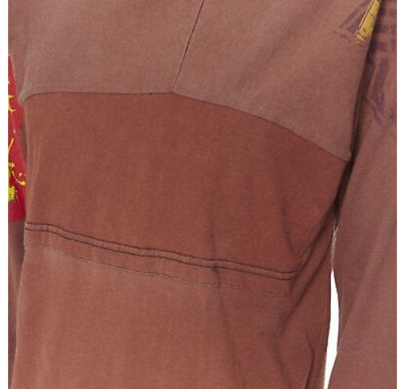 MAISON MARGIELA - T-shirt en coton marron à patchwork déconstruit, 2013 en vente 3