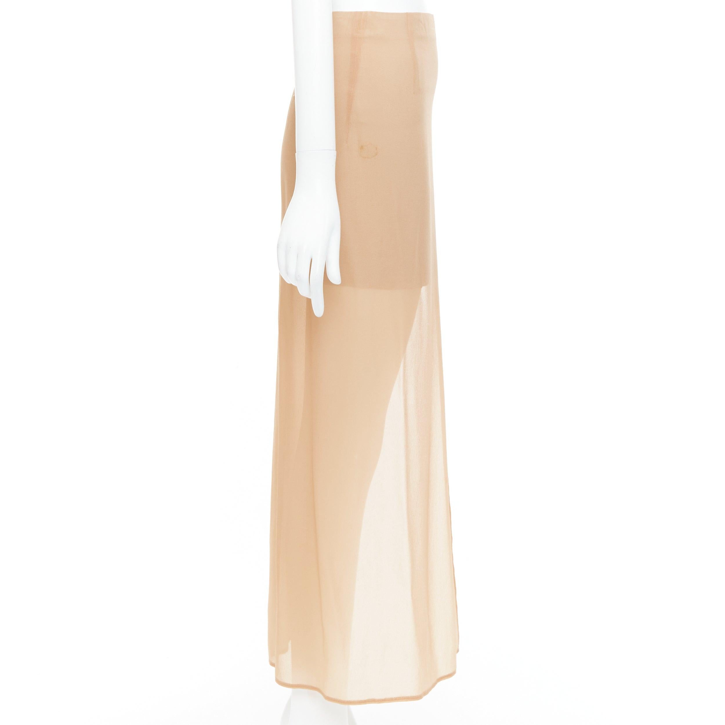 MAISON MARGIELA 2013 nude cream sheer layered asymmetric skirt IT38 XS In Good Condition For Sale In Hong Kong, NT