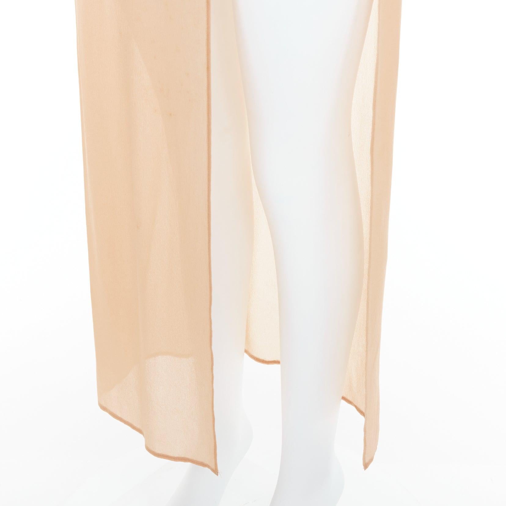MAISON MARGIELA 2013 nude cream sheer layered asymmetric skirt IT38 XS For Sale 2