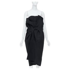MAISON MARGIELA 2019 black deconstructed bustier strapless dress IT40 S