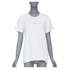 MAISON MARGIELA 2022 : t-shirt décontracté en coton blanc, imprimé « Numeric Logo Distortion », taille S