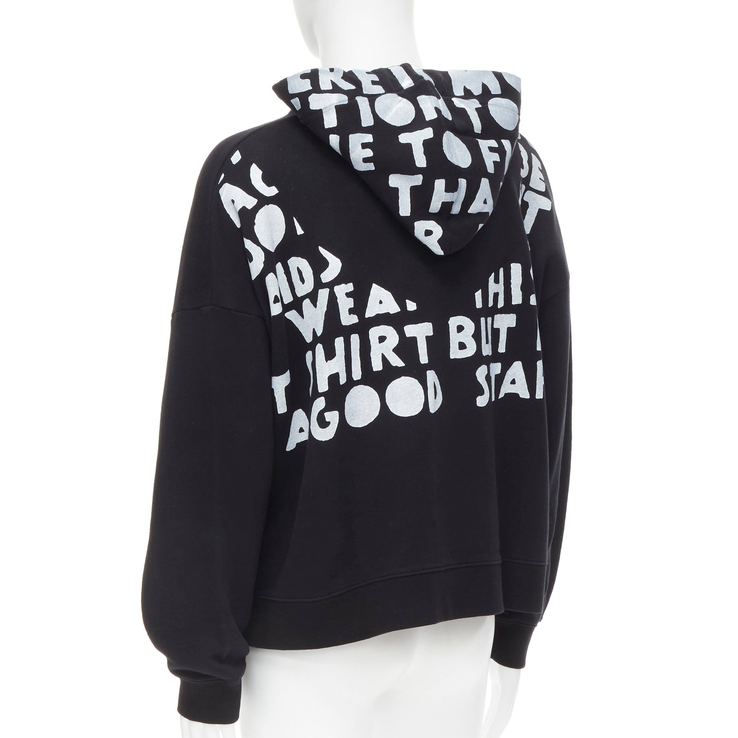 Black MAISON MARGIELA Aids Charity print black cotton boxy sweatshirt hoodie S For Sale
