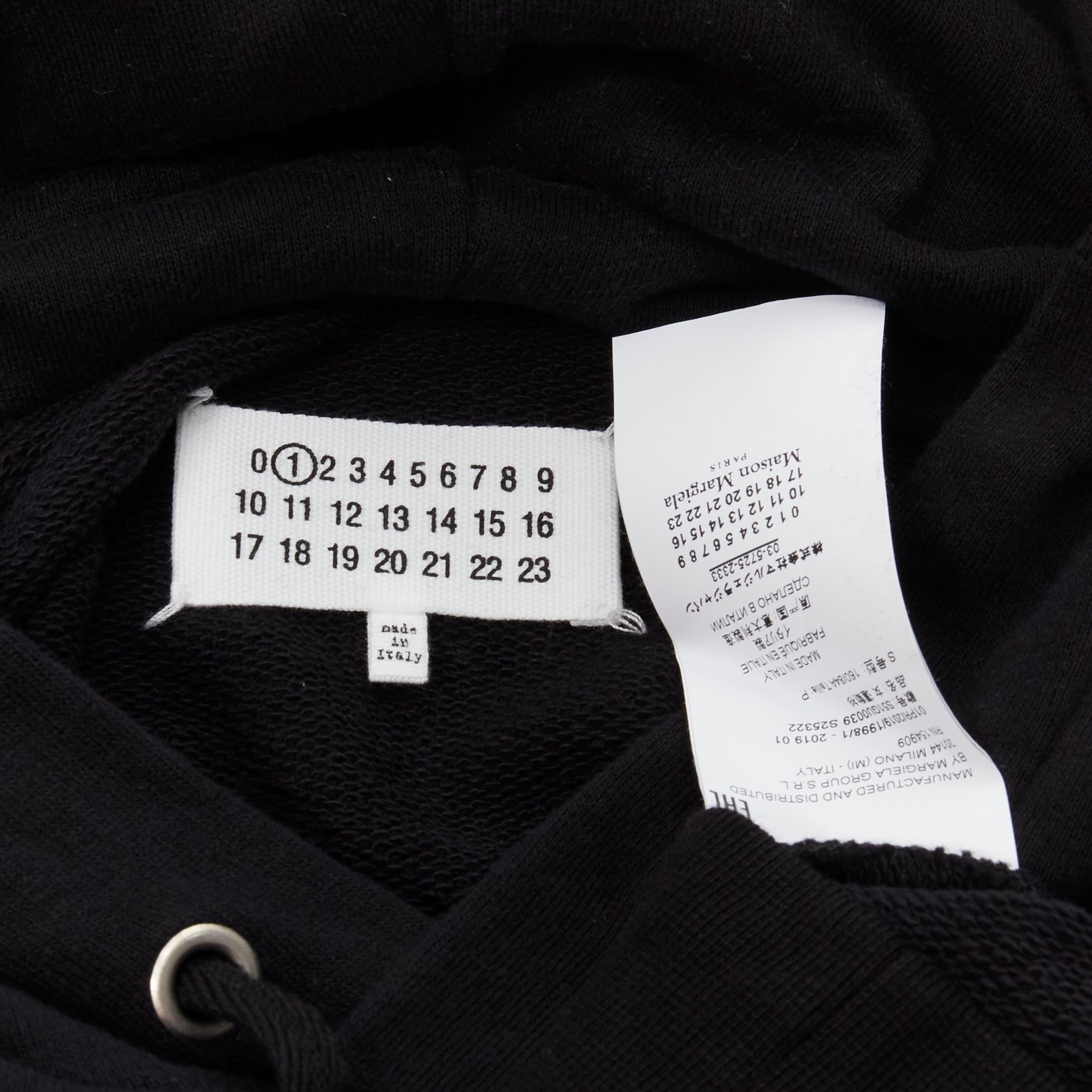 MAISON MARGIELA Aids Charity print black cotton boxy sweatshirt hoodie S For Sale 1