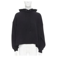 MAISON MARGIELA Felpa con cappuccio in cotone nero boxy con stampa Aids Charity S