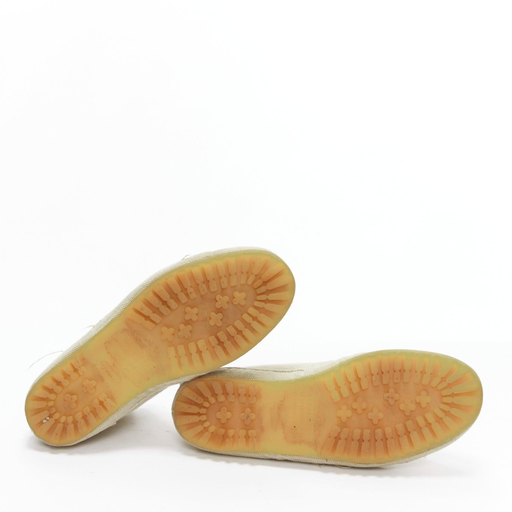 MAISON MARGIELA botines alpargata con cordones de piel de lona beige EU39 en venta 7