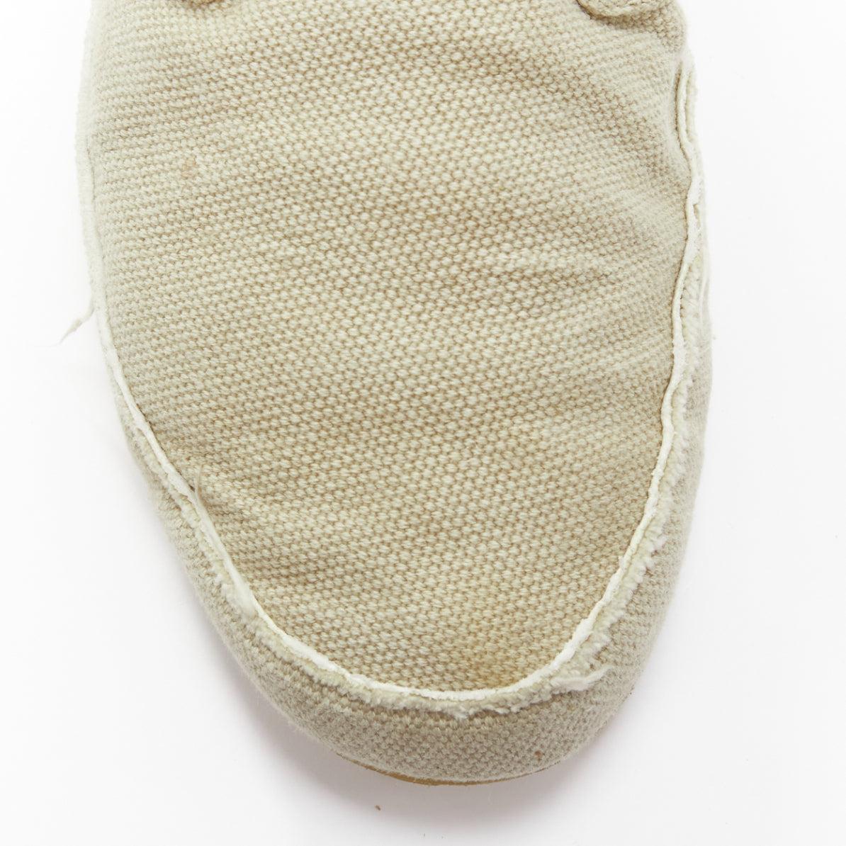 MAISON MARGIELA botines alpargata con cordones de piel de lona beige EU39 en venta 1