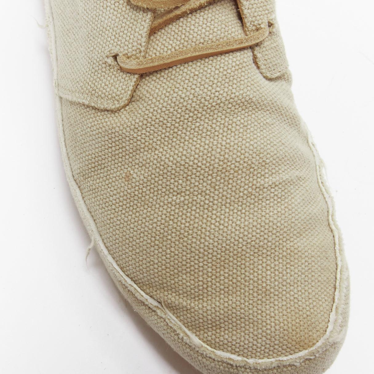 MAISON MARGIELA botines alpargata con cordones de piel de lona beige EU39 en venta 2