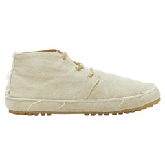 MAISON MARGIELA beige canvas leather lace up espadrille boots EU39