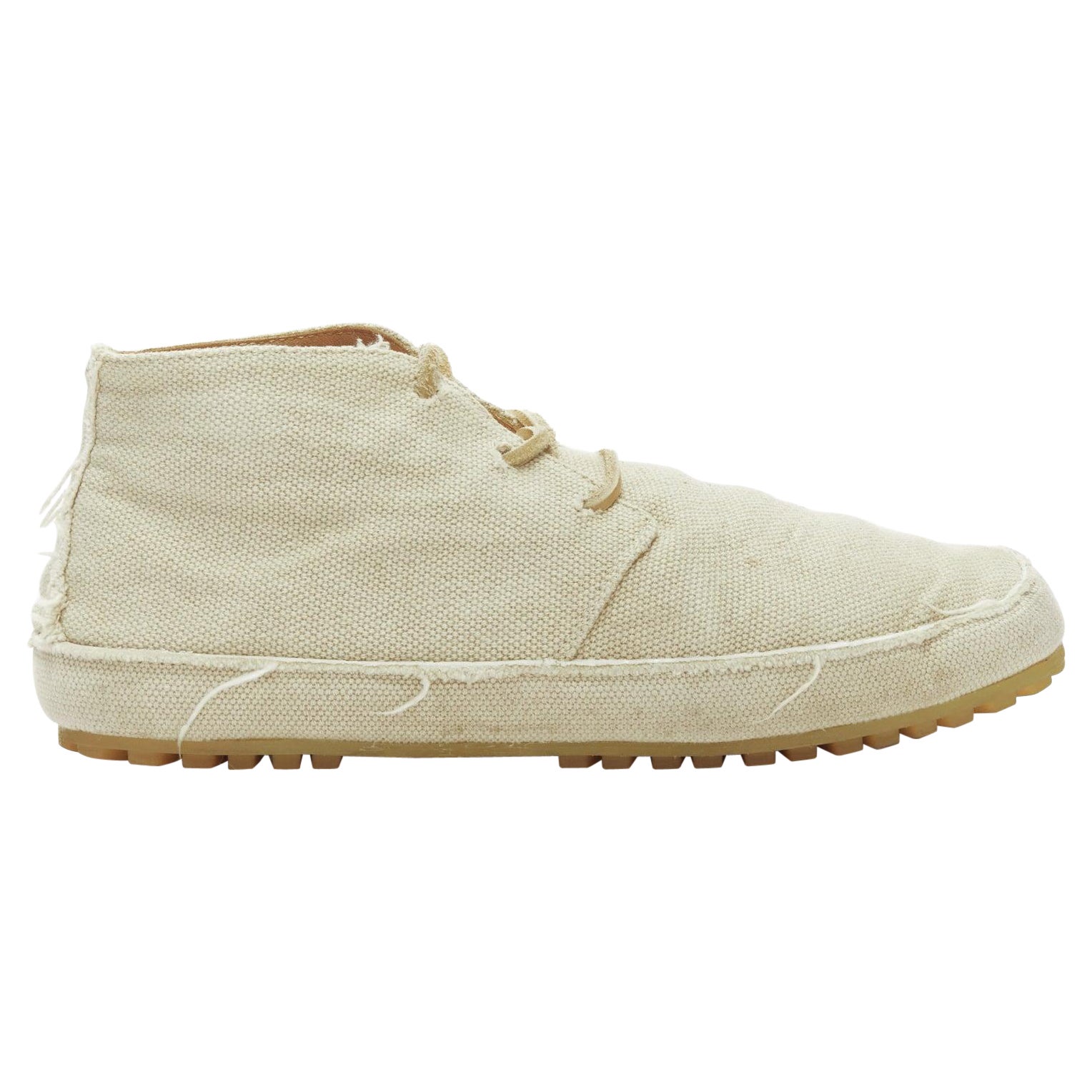 MAISON MARGIELA botines alpargata con cordones de piel de lona beige EU39