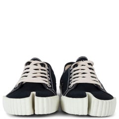 MAISON MARGIELA black canvas TABI LOW TOP Sneakers Shoes 37.5