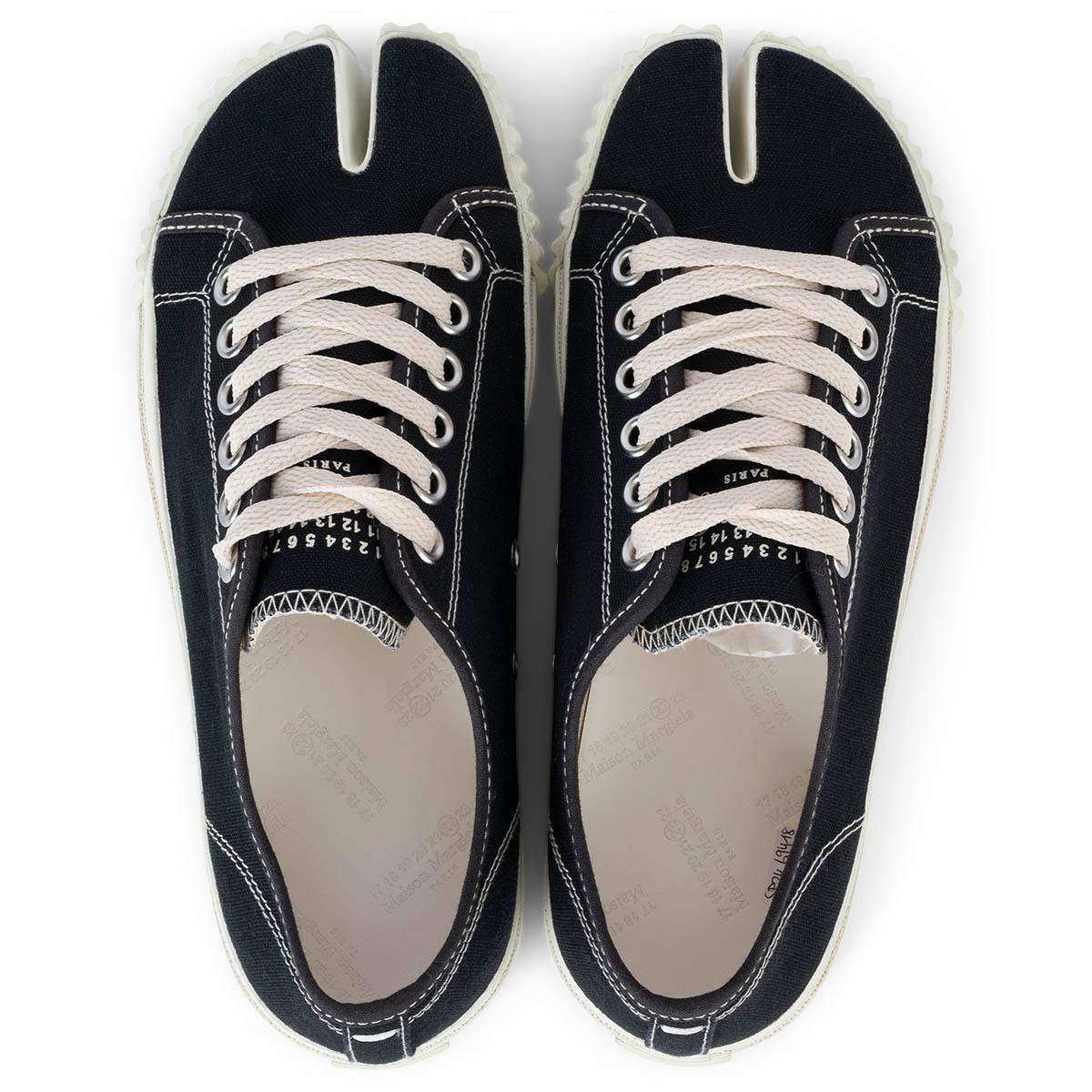 Women's MAISON MARGIELA black canvas TABI LOW TOP Sneakers Shoes 37.5 For Sale