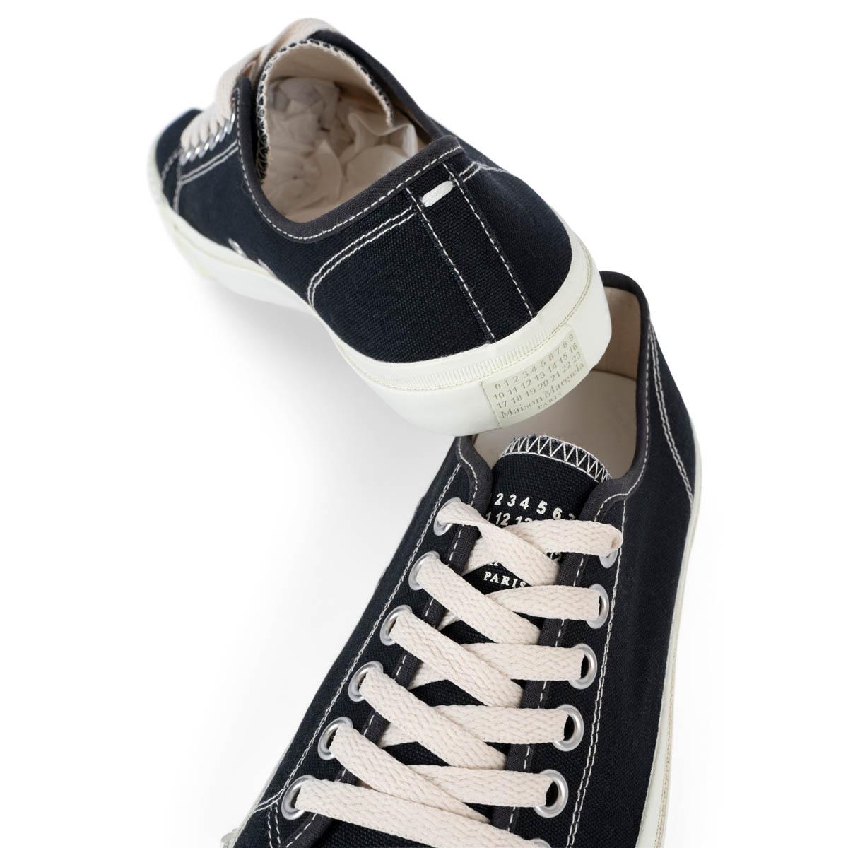 MAISON MARGIELA black canvas TABI LOW TOP Sneakers Shoes 37.5 For Sale 3