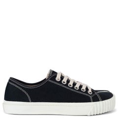 Used MAISON MARGIELA black canvas TABI LOW TOP Sneakers Shoes 37.5