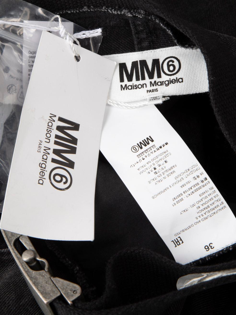 Women's Maison Margiela Black Denim Belted Straight Leg Jeans Size S For Sale