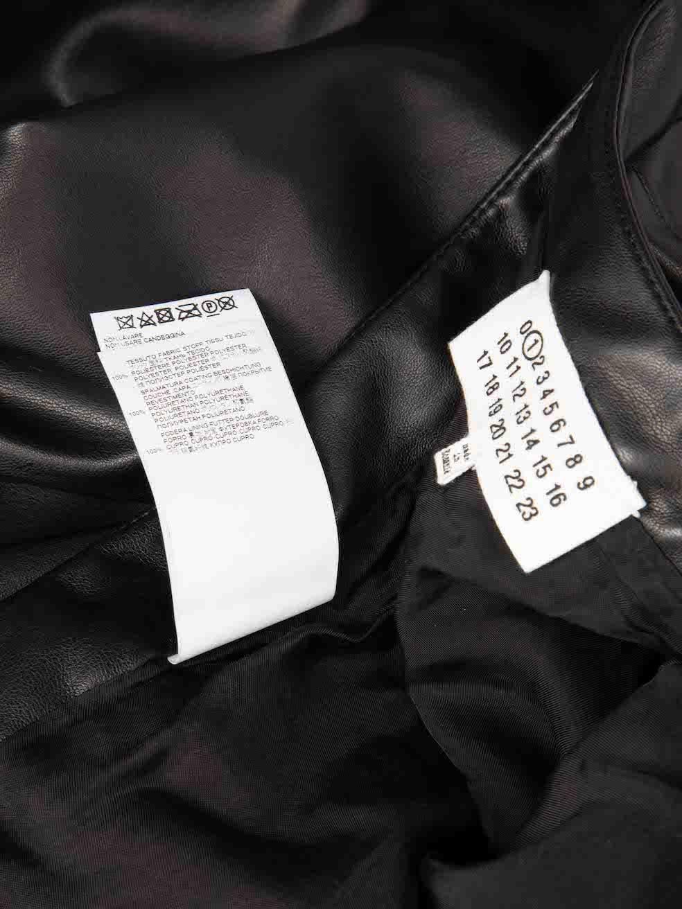 Women's Maison Margiela Black Faux Leather Long Shorts Size M For Sale