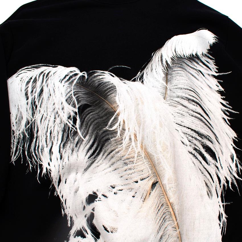 Maison Margiela Black Feather Print Sweatshirt In Excellent Condition For Sale In London, GB