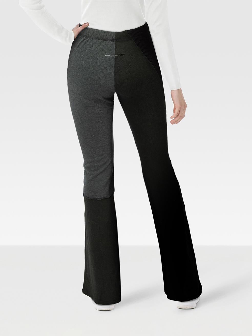 CONDITION is Never worn, with tags. No visible wear to the trousers is evident on this new Maison Margiela designer resale item.
 
 
 
 Details
 
 
 Multicolour- black, grey, green
 
 Cotton
 
 Knitted trousers
 
 Flared leg
 
 Stretchy waistband
 
