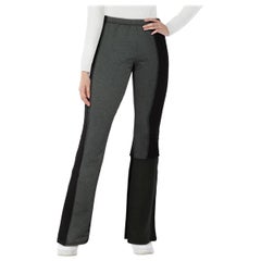 Maison Margiela Pantaloni svasati in maglia nera e grigia taglia XS