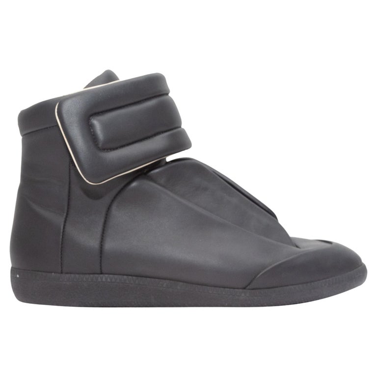 Maison Margiela Black High-Top Leather Sneakers at 1stDibs