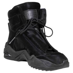 Maison Margiela Black Lace Up High Top Trainers Size IT 41