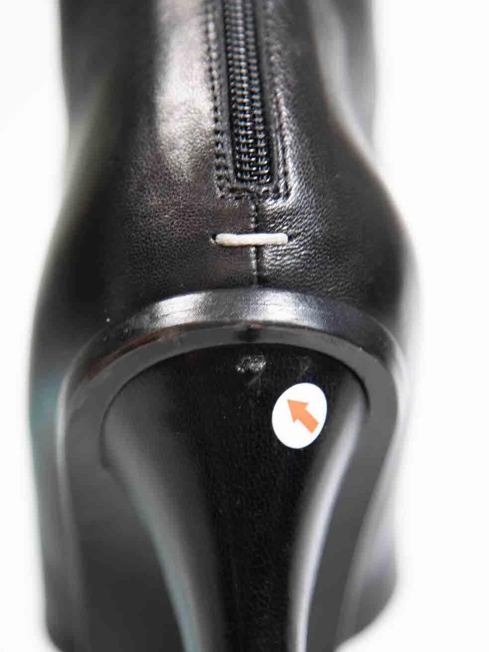 Maison Margiela Black Leather Ankle Heels Size IT 37 For Sale 2
