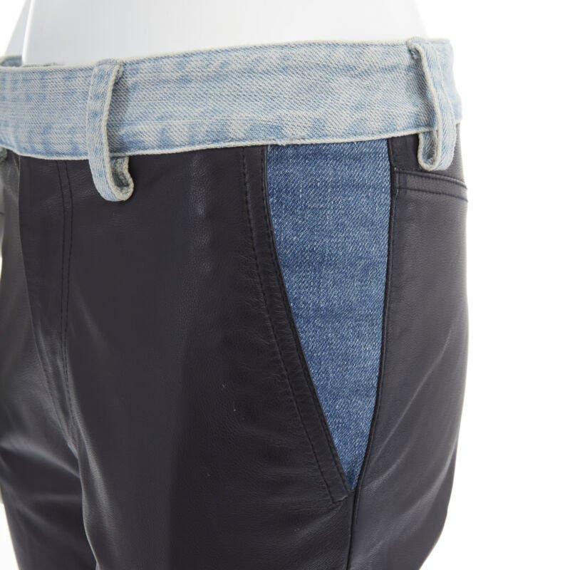MAISON MARGIELA Schwarze Jeanshose mit Kapuze und blauem Denimbesatz aus Leder IT38 XS
Referenz: TGAS/A02049
Marke: Maison Margiela
Designer: Martin Margiela
MATERIAL: Leder
Farbe: Schwarz
Muster: Andere
Verschluss: Reißverschluss
Zusätzliche