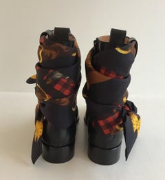 Maison Margiela Black Leather Scarf Ankle Boots