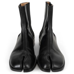 MAISON MARGIELA black leather TABI CHELSEA Boots Shoes 38.5 fit 38