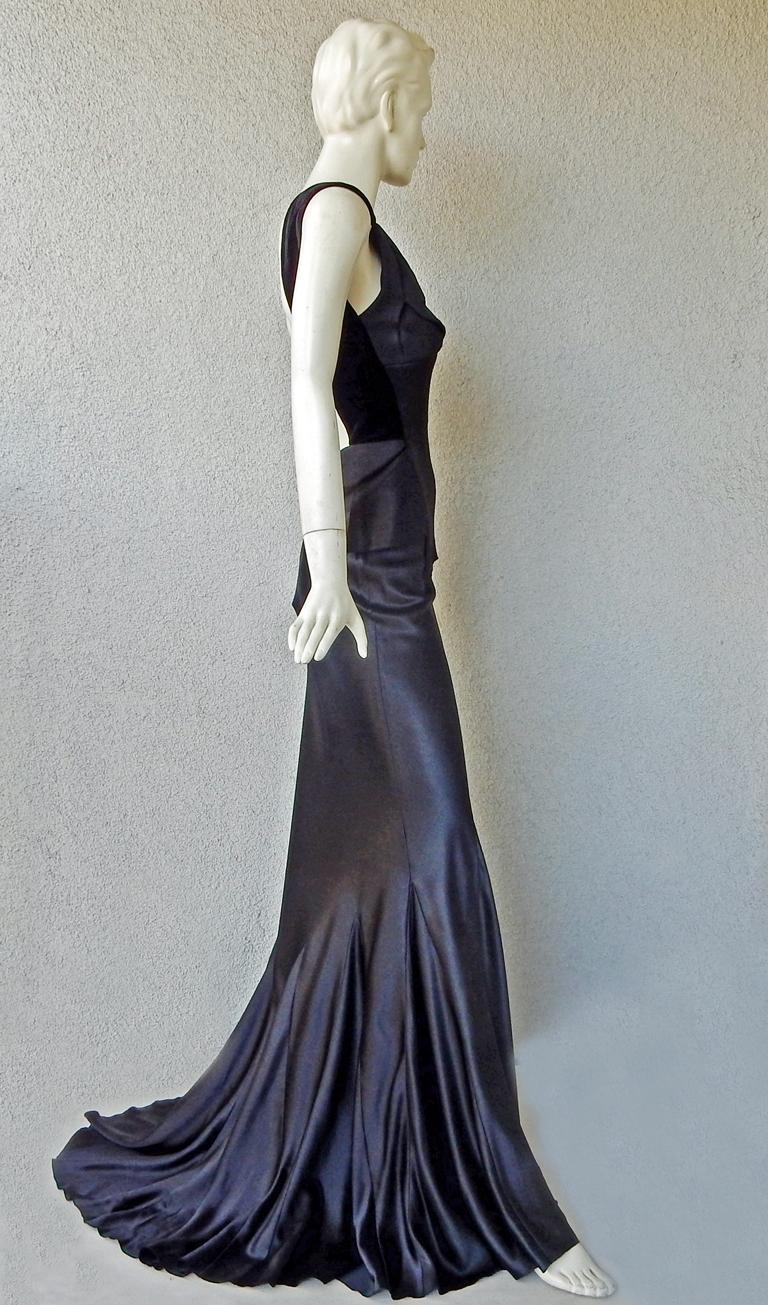 Maison Margiela Black Orchid Bias Gown with Open Back  New! In New Condition For Sale In Los Angeles, CA