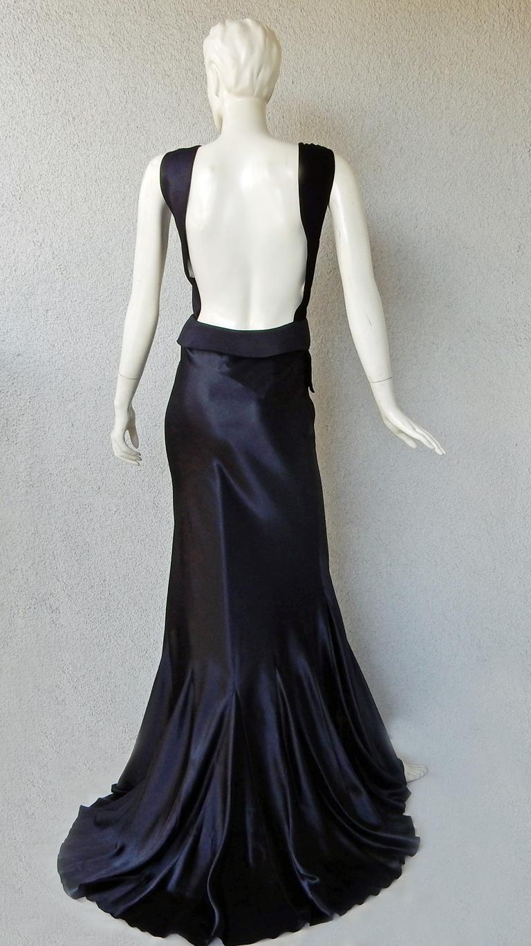 Women's Maison Margiela Black Orchid Bias Gown with Open Back  New!