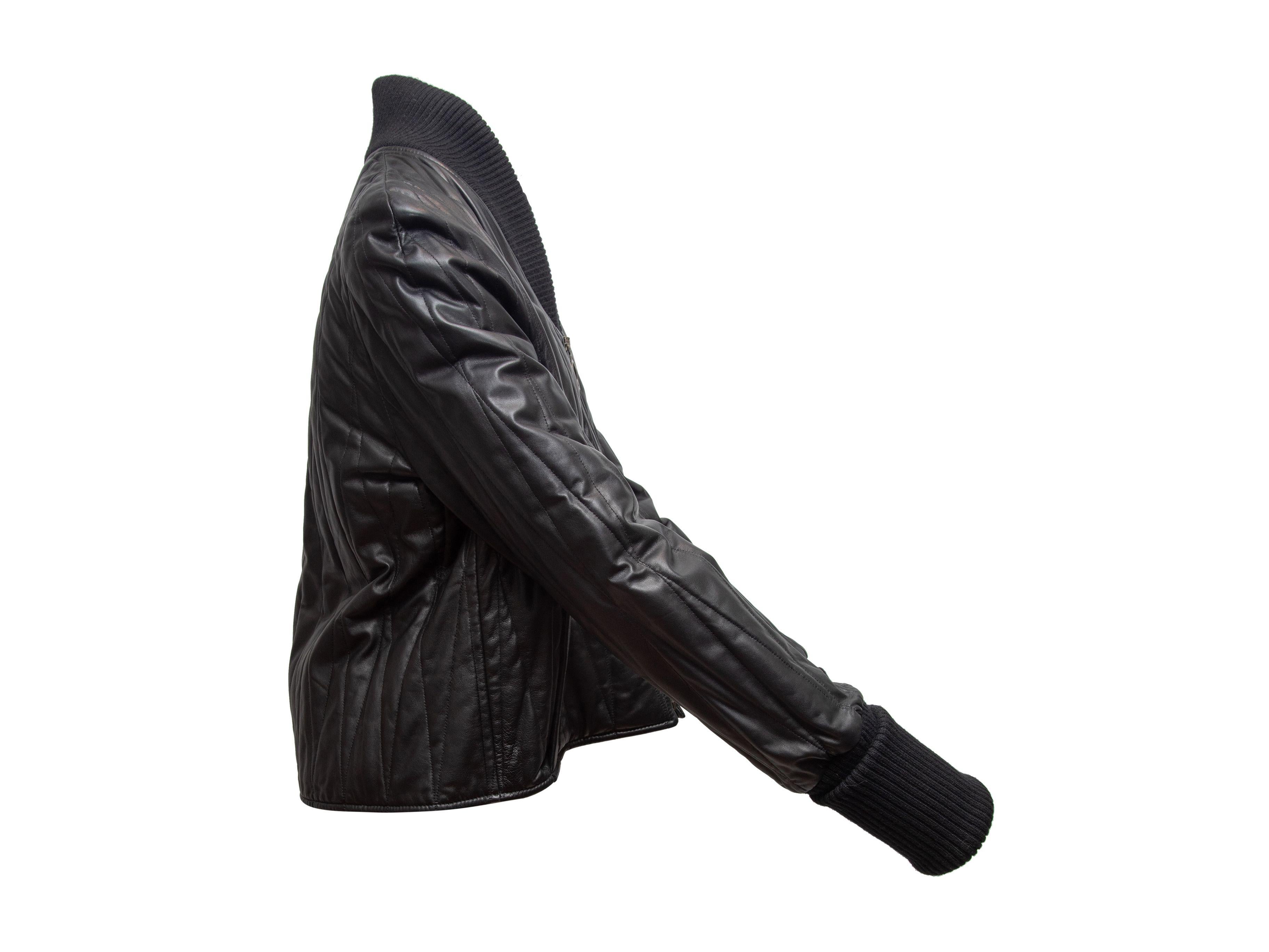 Maison Margiela Black Quilted Leather Jacket In Good Condition In New York, NY