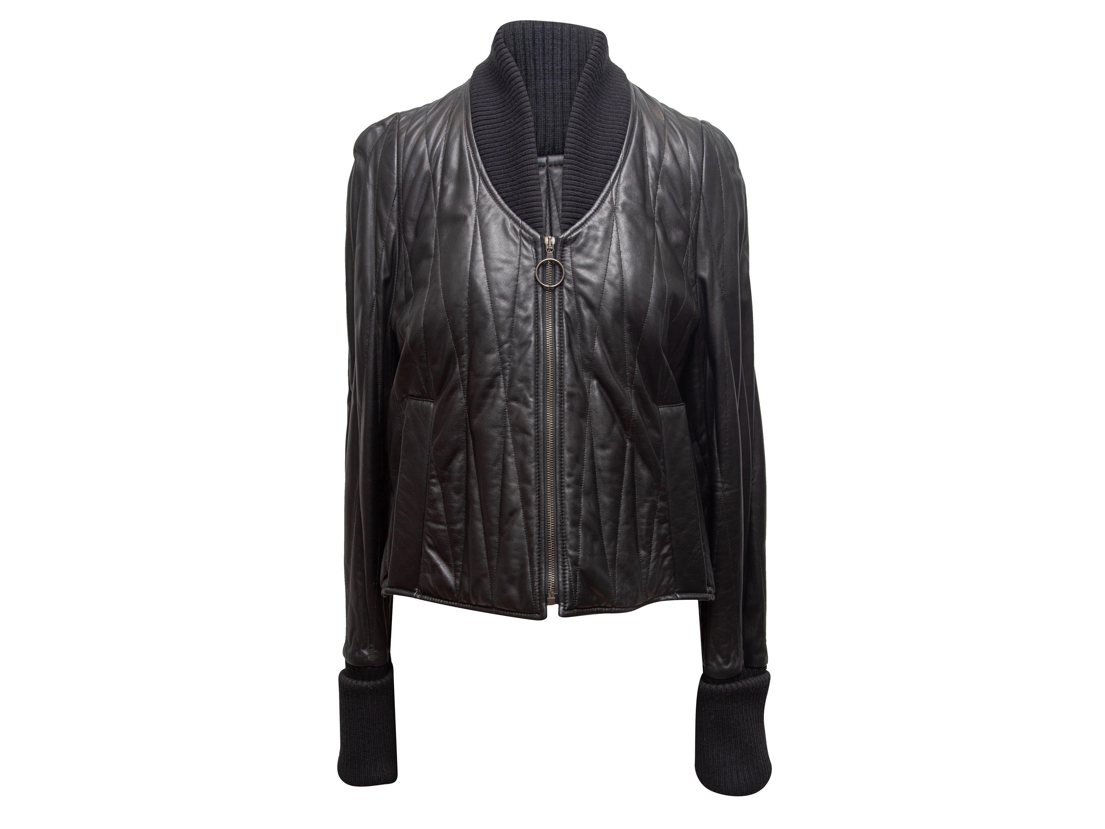 Maison Margiela Black Quilted Leather Jacket 1