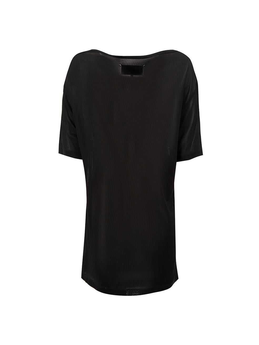 Maison Margiela Black Sheer Oversize T-Shirt Size M In Good Condition For Sale In London, GB