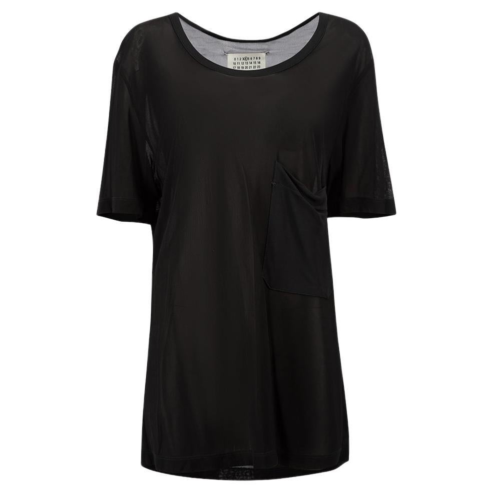 Maison Margiela Black Sheer Oversize T-Shirt Size M For Sale