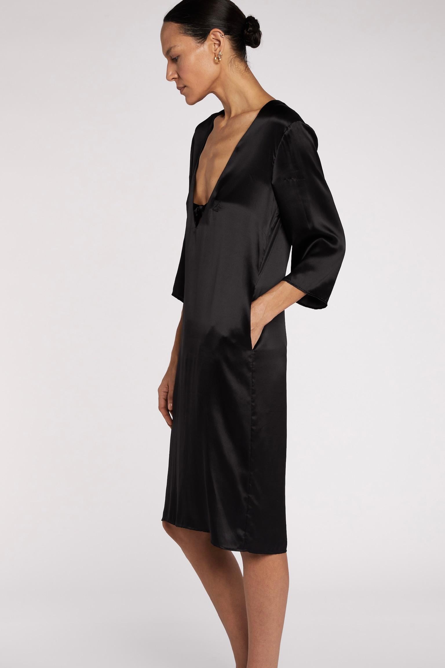 Maison Margiela Black Silk Dress 2010s In Excellent Condition For Sale In London, GB