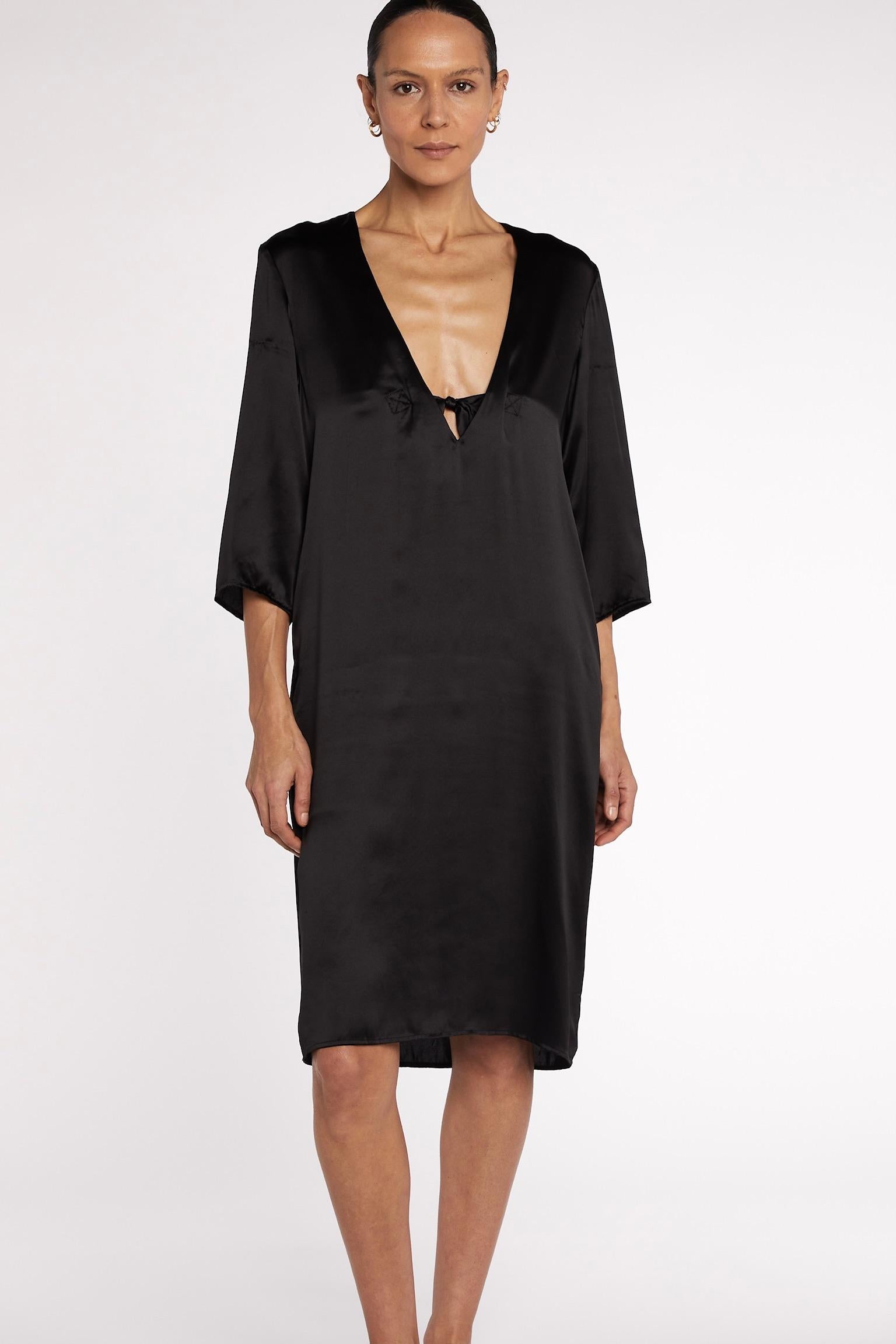 Women's Maison Margiela Black Silk Dress 2010s For Sale