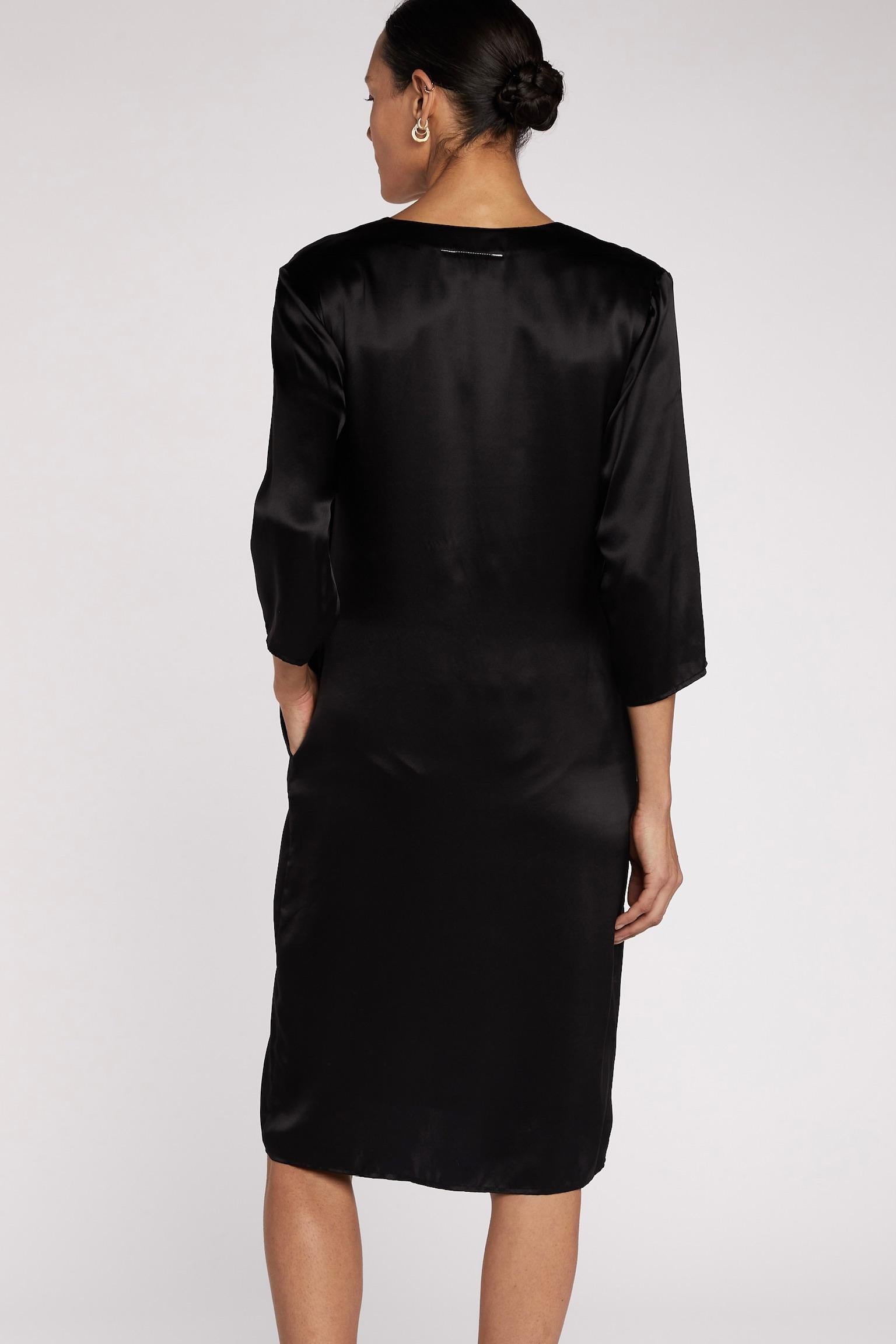Maison Margiela Black Silk Dress 2010s For Sale 1