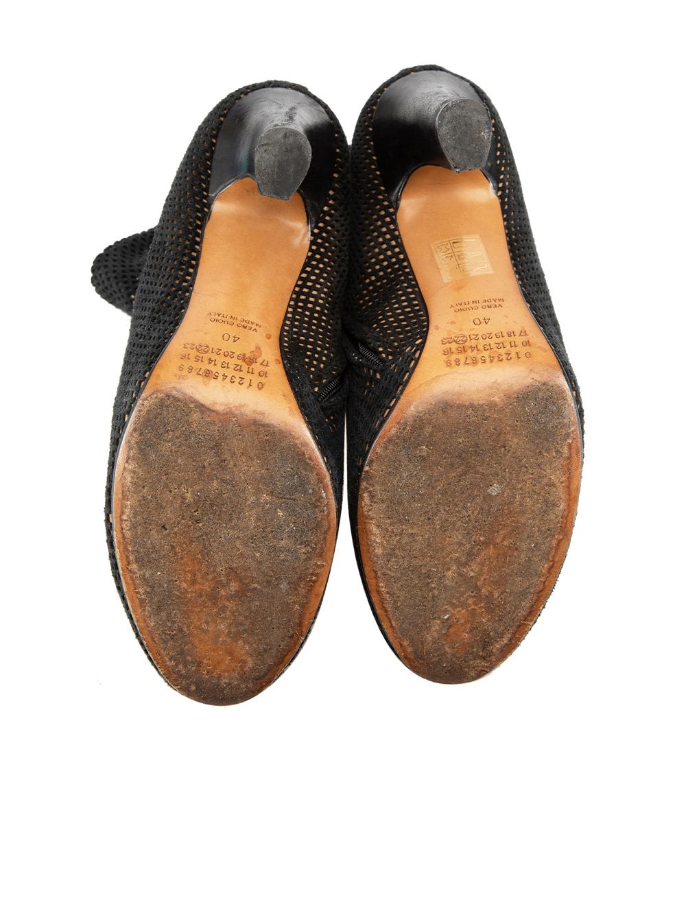Women's Maison Margiela Black Suede Mesh Ankle Boots Size IT 40 For Sale