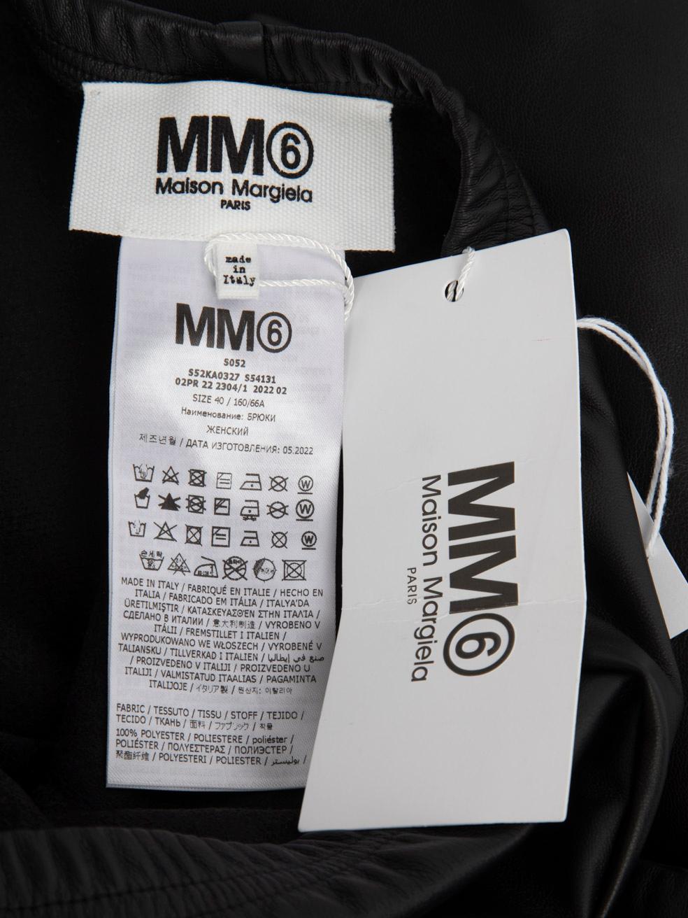 Women's Maison Margiela Black Vegan Leather Skinny Trousers Size S For Sale