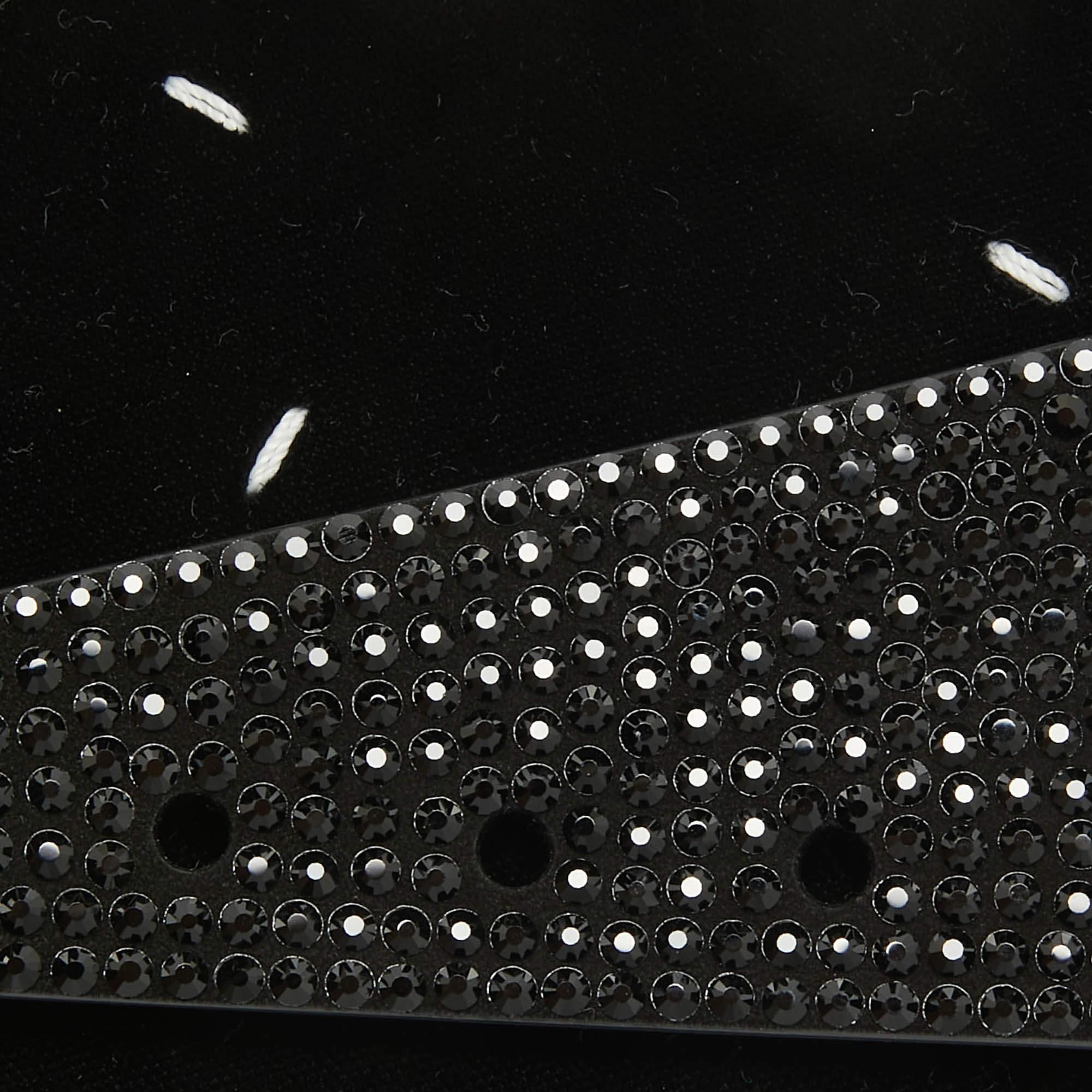 Maison Margiela Black Velvet Micro Embellished Snatched Hobo For Sale 1