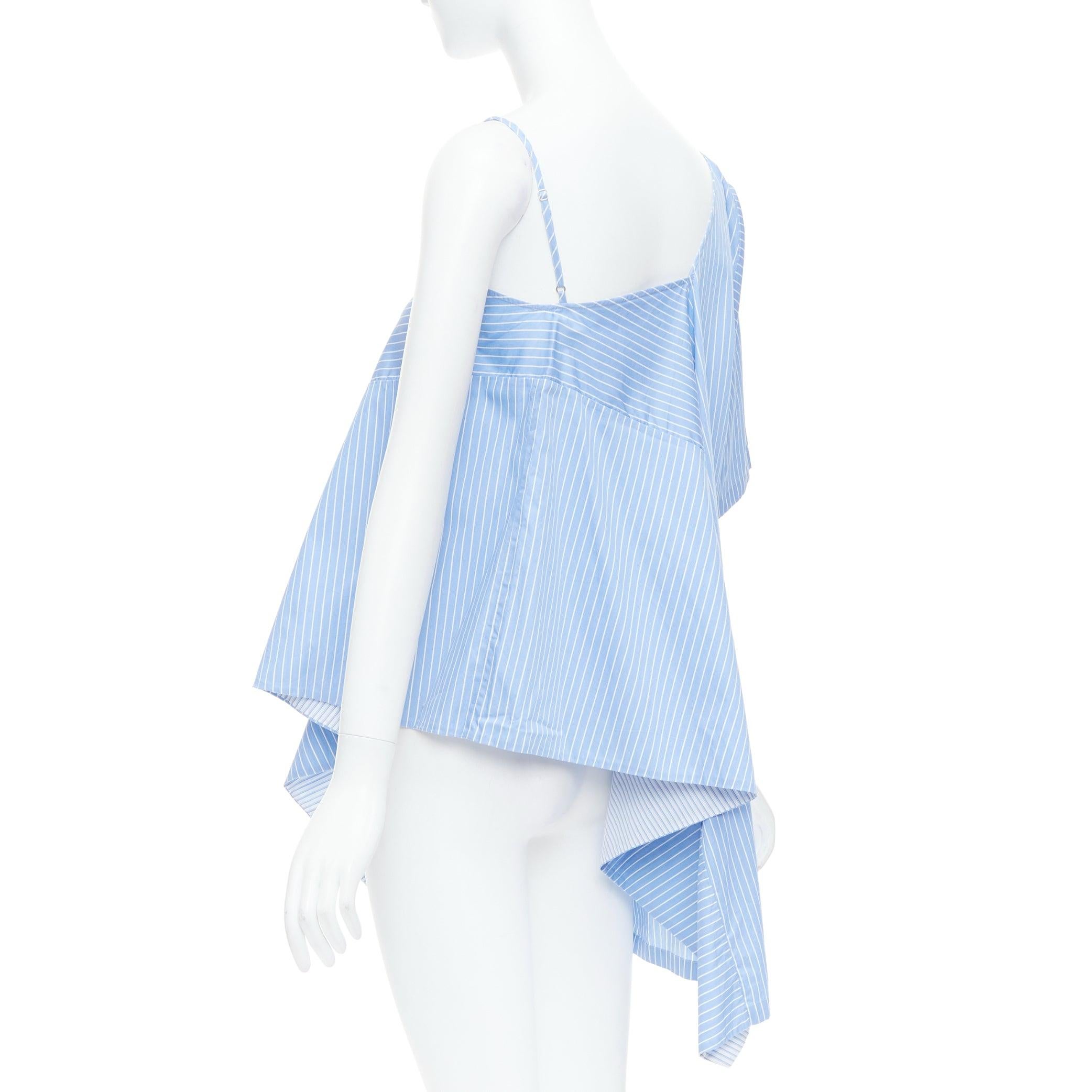 MAISON MARGIELA blue cotton striped deconstructed half cami top IT38 XS
Reference: JACG/A00170
Brand: Maison Margiela
Material: Cotton
Color: Blue, White
Pattern: Pinstriped
Closure: Slip On
Extra Details: Horizontal and vertical stripes.
Made in:
