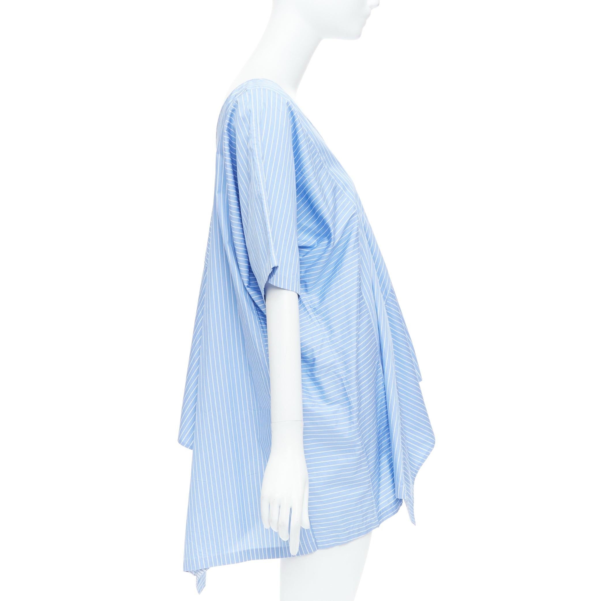 MAISON MARGIELA blue cotton striped deconstructed half cami top IT38 XS In Excellent Condition For Sale In Hong Kong, NT