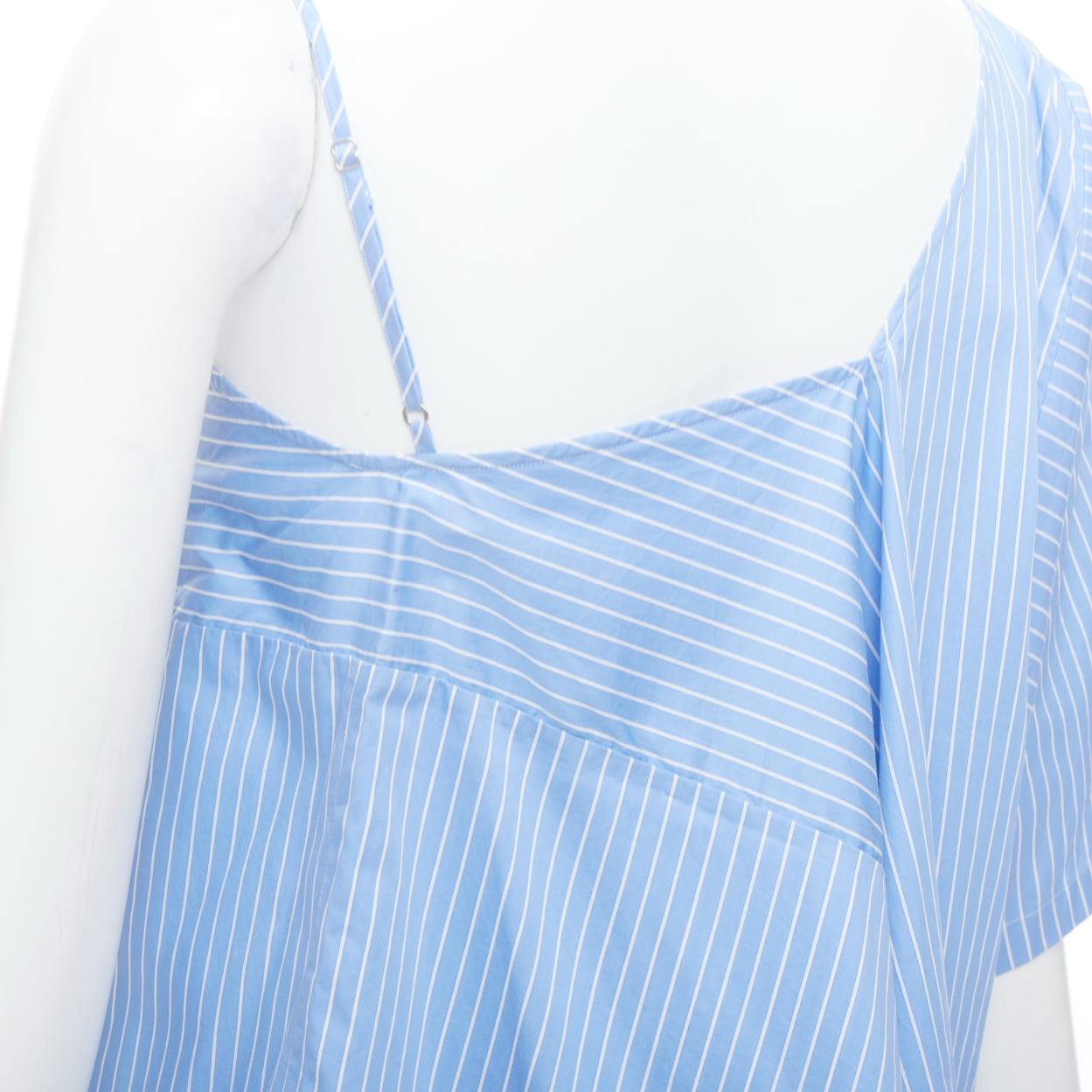 MAISON MARGIELA blue cotton striped deconstructed half cami top IT38 XS For Sale 1