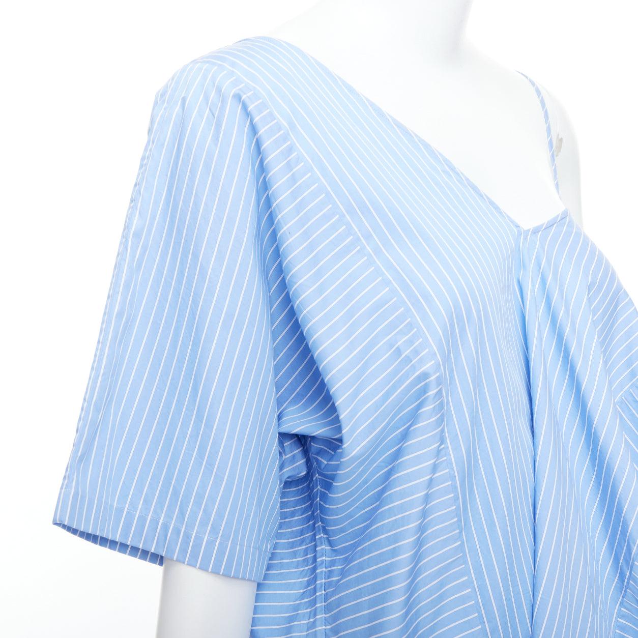 MAISON MARGIELA blue cotton striped deconstructed half cami top IT38 XS For Sale 2