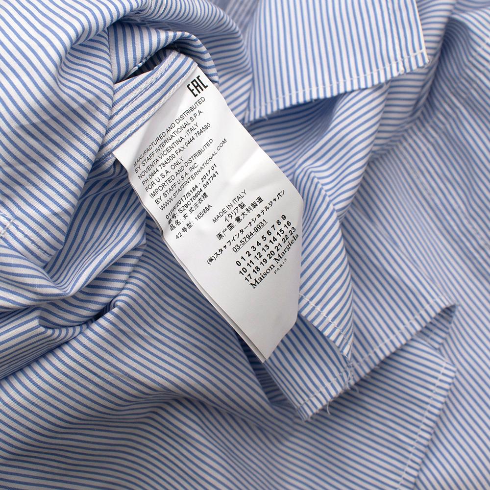 Maison Margiela Blue Striped Cotton-Poplin Shirt Dress US6 For Sale 3